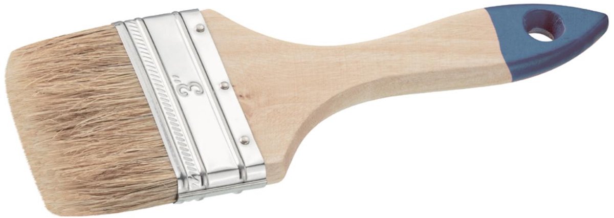 WESTEX platte kwast, gemengde borstels, blauwe steel
