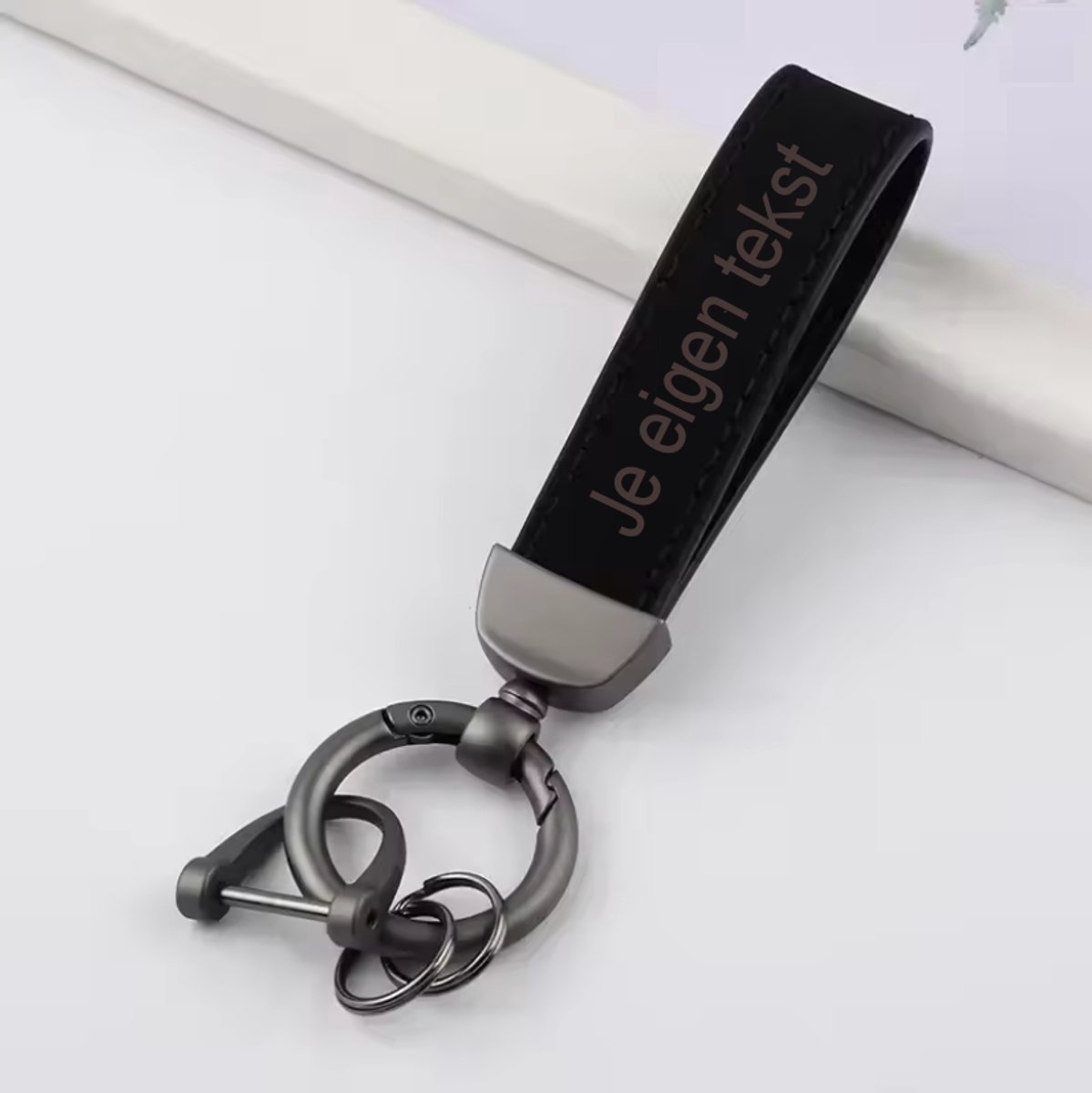 Sleutelhanger Zwart - Sjiek - Laser gegraveerd - Gepersonaliseerd