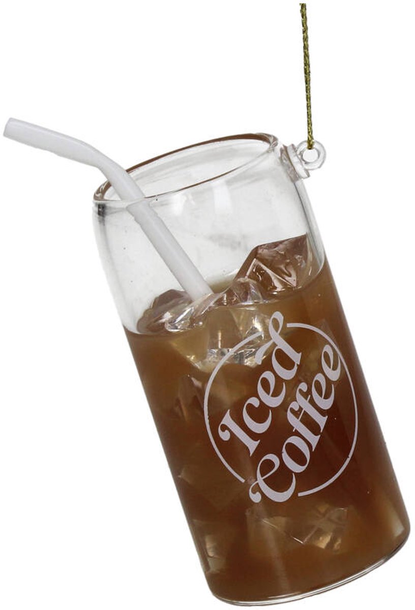 HD Collection glazen kerst ornament kersthanger Iced Coffe 10.5 cm uit de collectie The Christmas Bakery - de Kerst Bakkerij