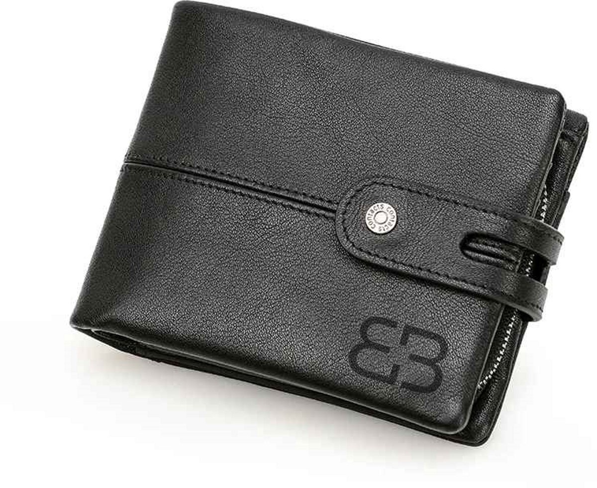 BUGOLINI Kumar Heren Portemonnee – Vintage PU Leer – RFID Bescherming – 17 Vakken – Muntvak – Zwart
