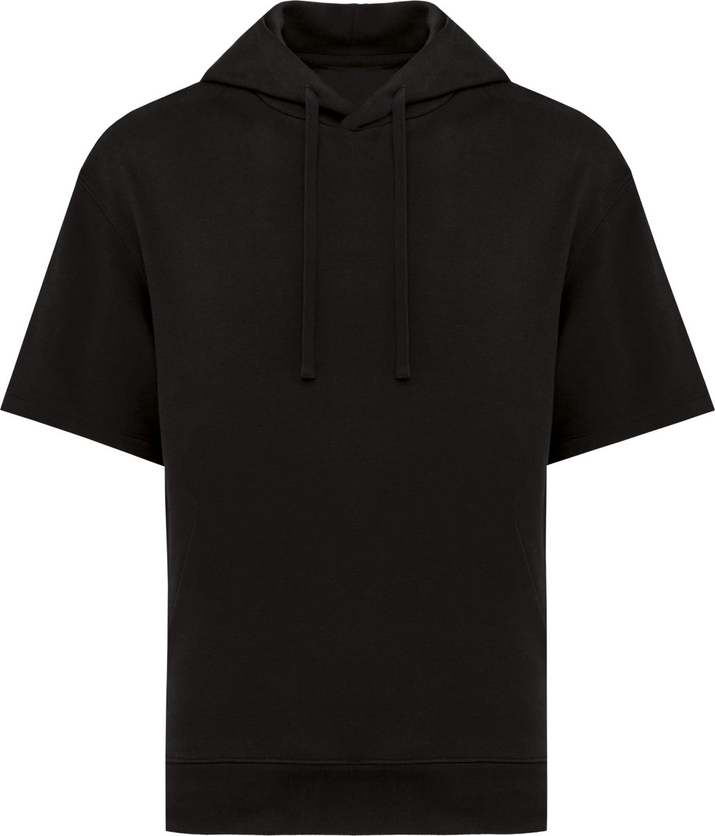 Native Spirit Duurzame unisex sweater met capuchon en korte afhangende mouwen French Terry NS406 - Black - S