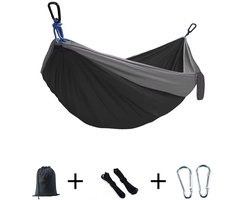 Everyday Elegance -Lichtgewicht Camping Hangmat – Sterk Ripstop Nylon – Comfortabel & Duurzaam – Voor Tuin, Strand & Outdoor – Inclusief Opbergzak – Grijs