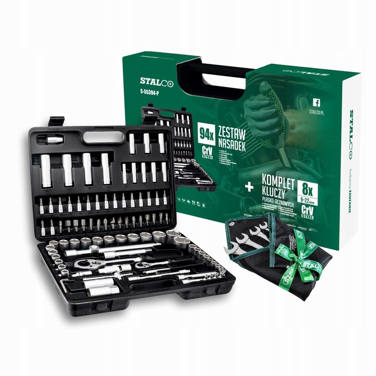 Stalco Gereedschapset 94 Delen 1/2" & 1/4" + Ringsteeksleutels