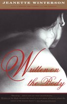 Boekomslag: "Written on the Body" door Jeanette Winterson. Close-up van de rug van een persoon, met de titel in rode sierletters.