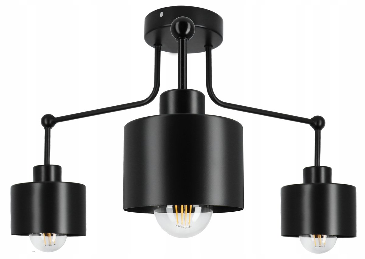 LED Plafondlamp 3-lichts E27 Zwart - Stijlvol en Modern