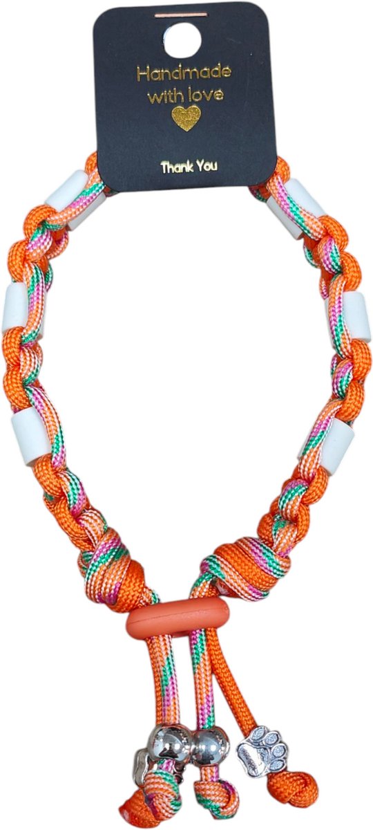Anti-vlooien en tekenband oranje/multicolor nekomtrek 55 cm