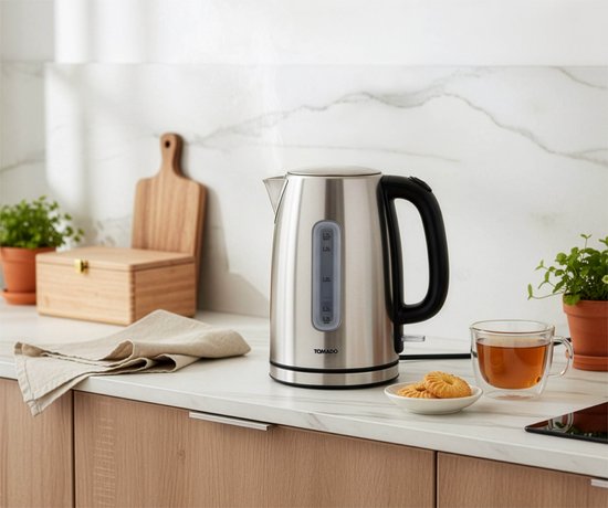 Tomado TWK1709S - RVS Waterkoker - 1,7 liter inhoud - 2200W - Kalkfilter - Waterniveau indicator