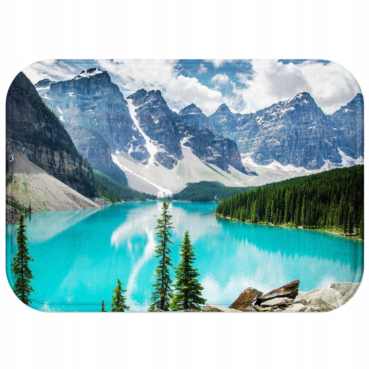 Antislip Badmat 60x40cm - Mountain, Bos & Sea Design - Sneldrogend