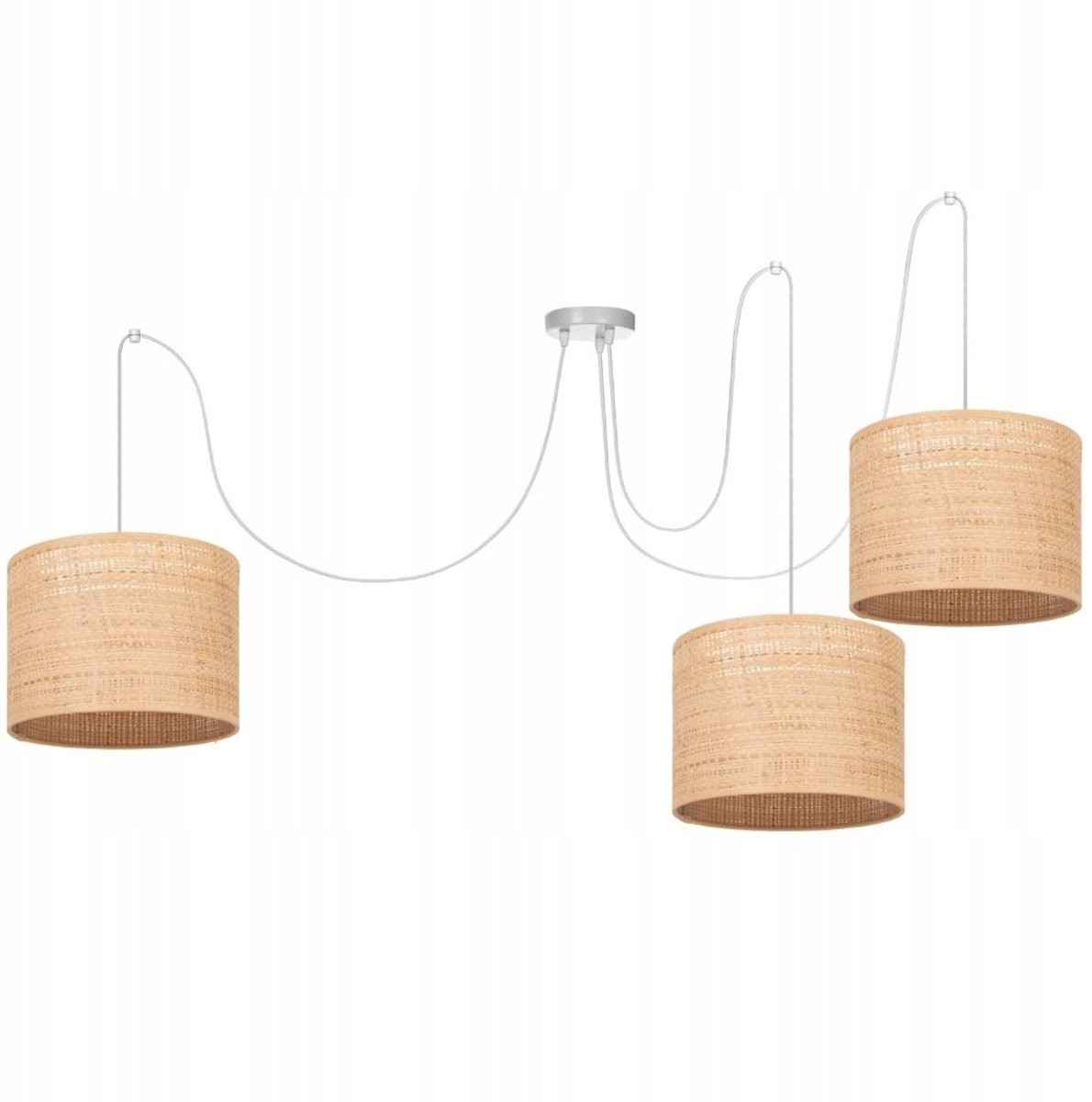Ratan Hanglamp Spin - Boho Stijl, 3 lichtpunten E27