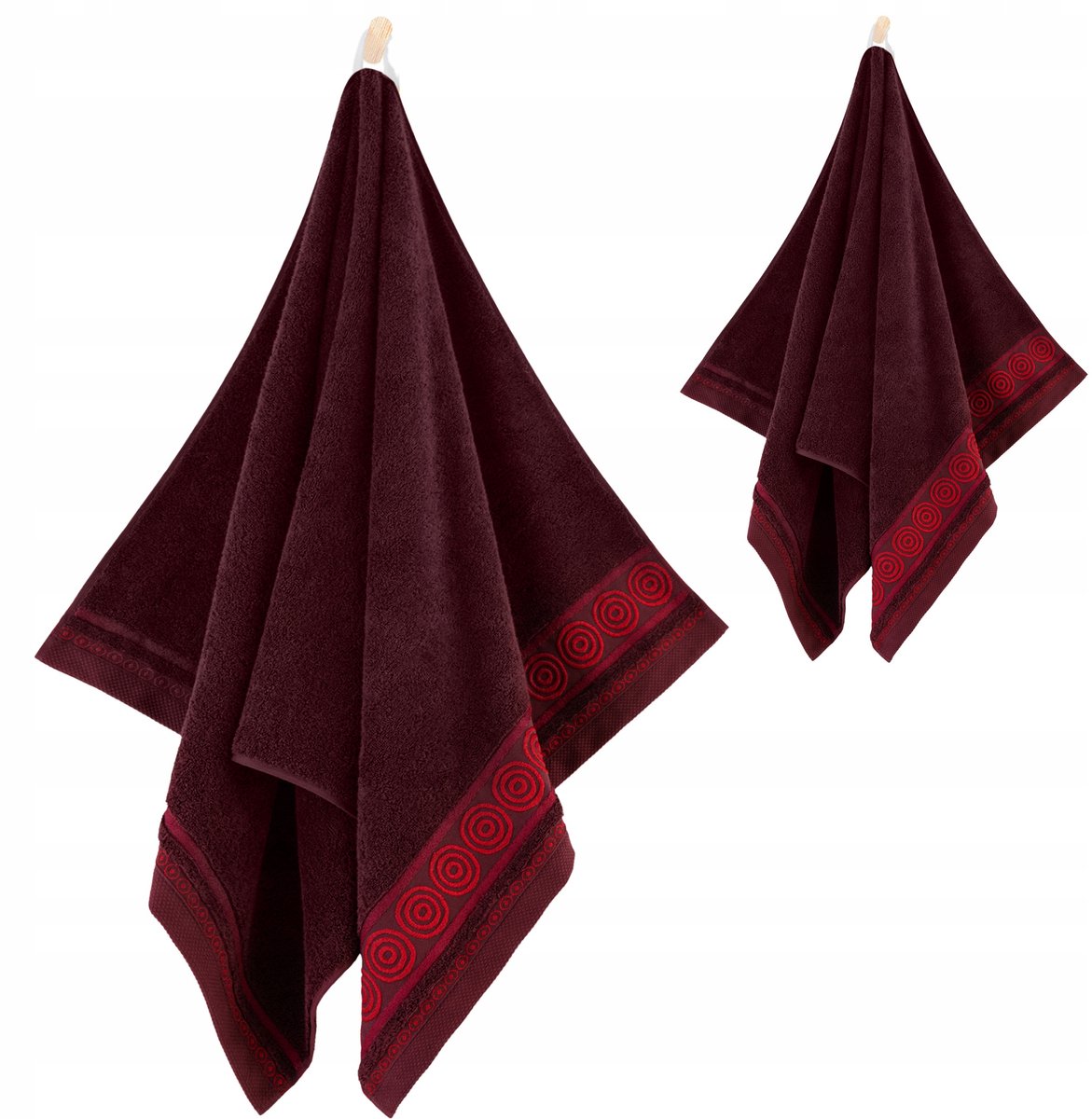Zwoltex Egyptisch Katoenen Handdoekenset 50x90 & 70x140cm Bordo