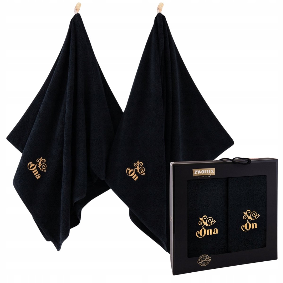 Zwoltex Luxe Egyptische Katoen Badset Zwart 70x130cm
