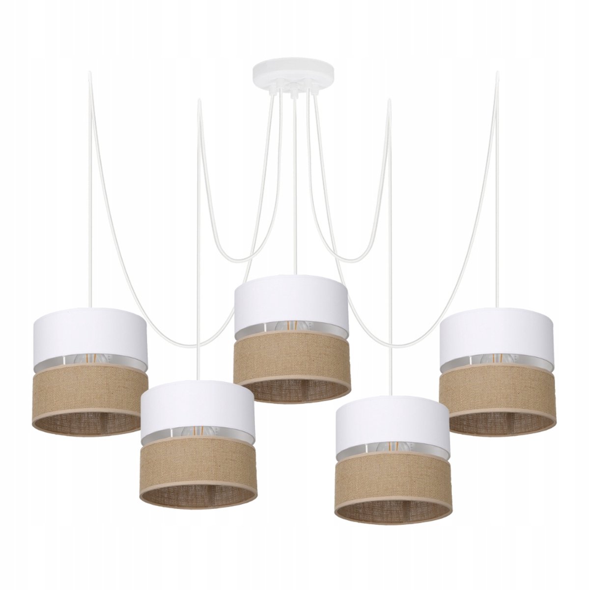 Jute Spider Plafondlamp - Boho Stijl, 5 lichtpunten