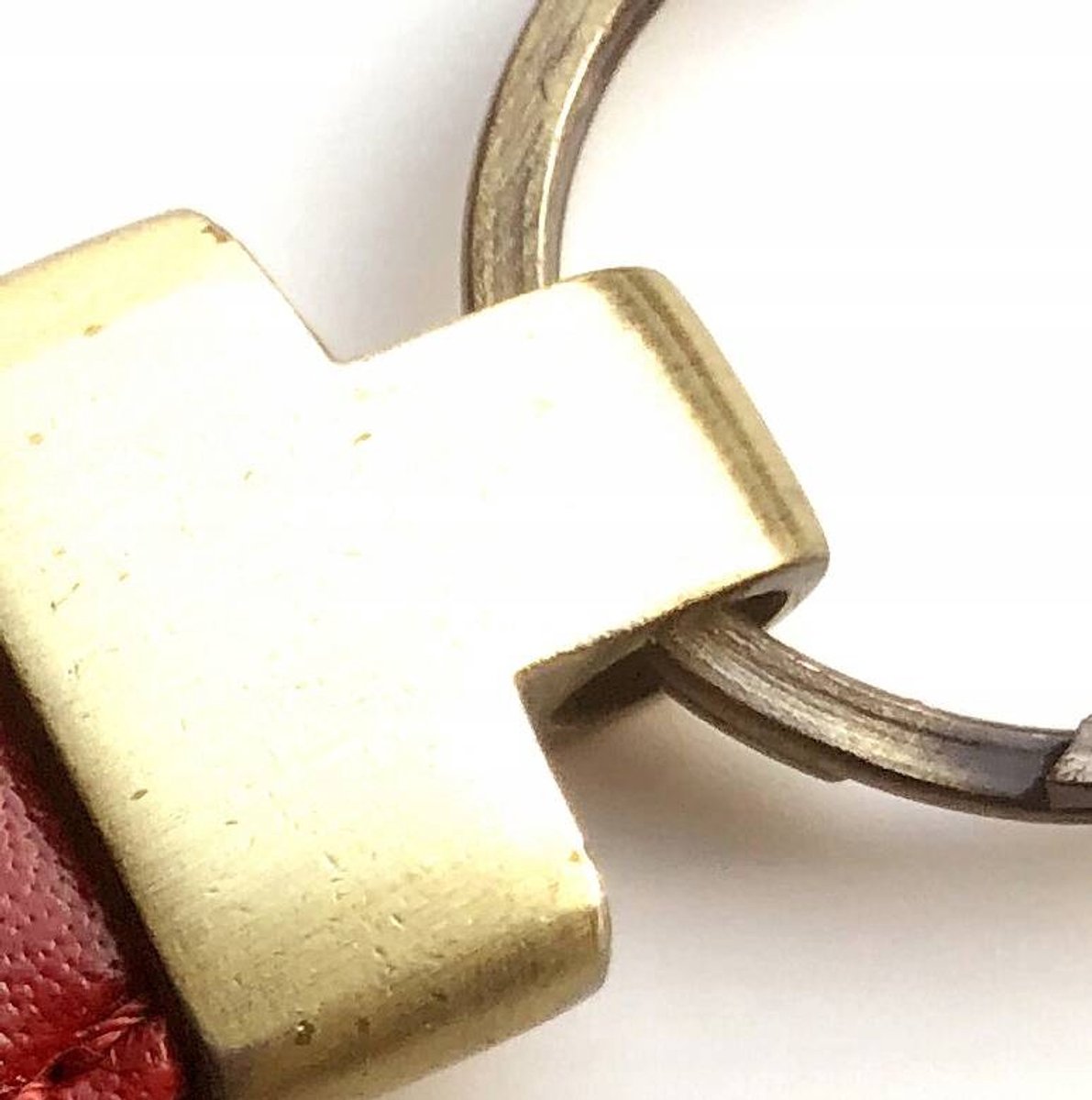 Rode, leren sleutelhanger - Peterson