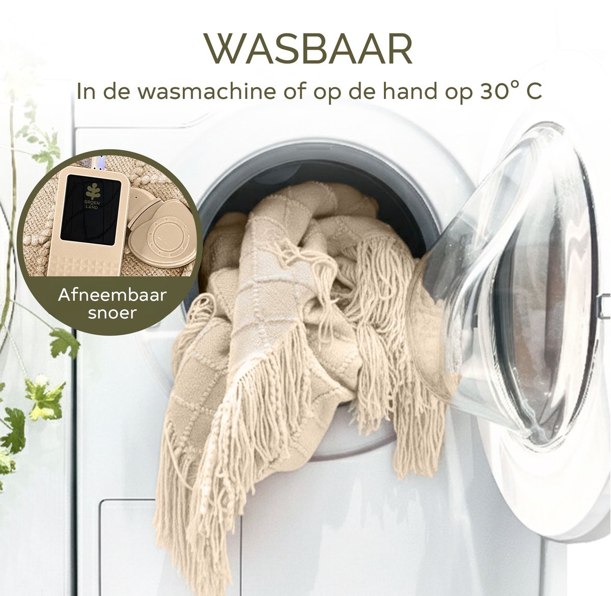 Groenland BOHEM Warmtedeken voor je bank | Elektrische deken | Verwarmde deken | White Clay 180x130cm | Bovendeken – foto 4