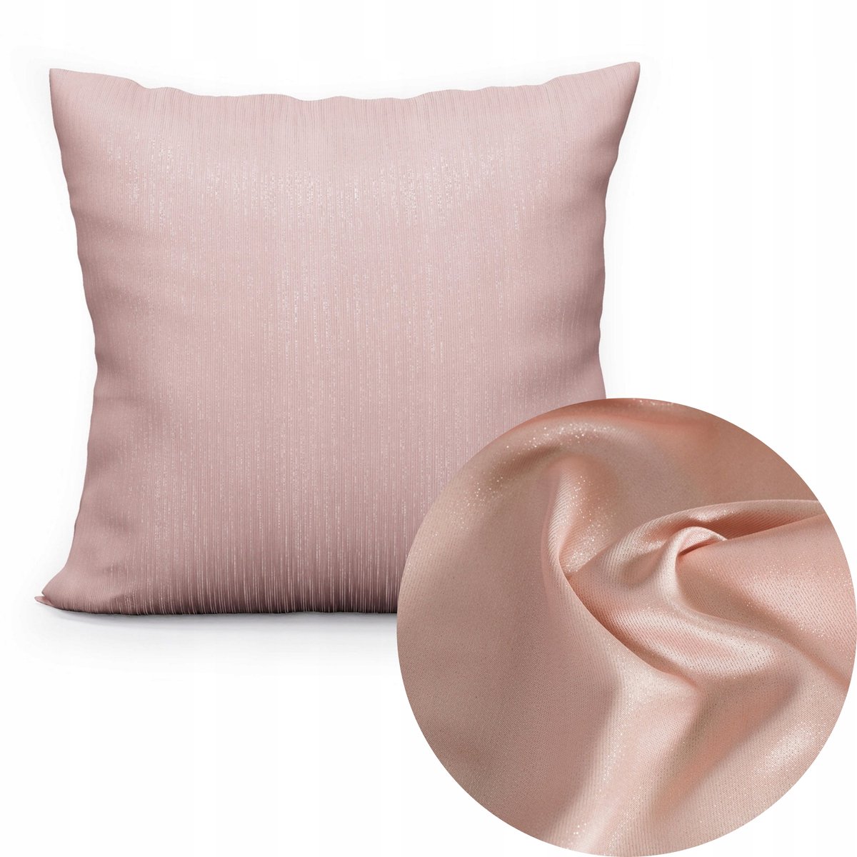 Decoratieve Kussenhoes 40x40cm - Poederroze met Glanzende Draad & Waterdicht