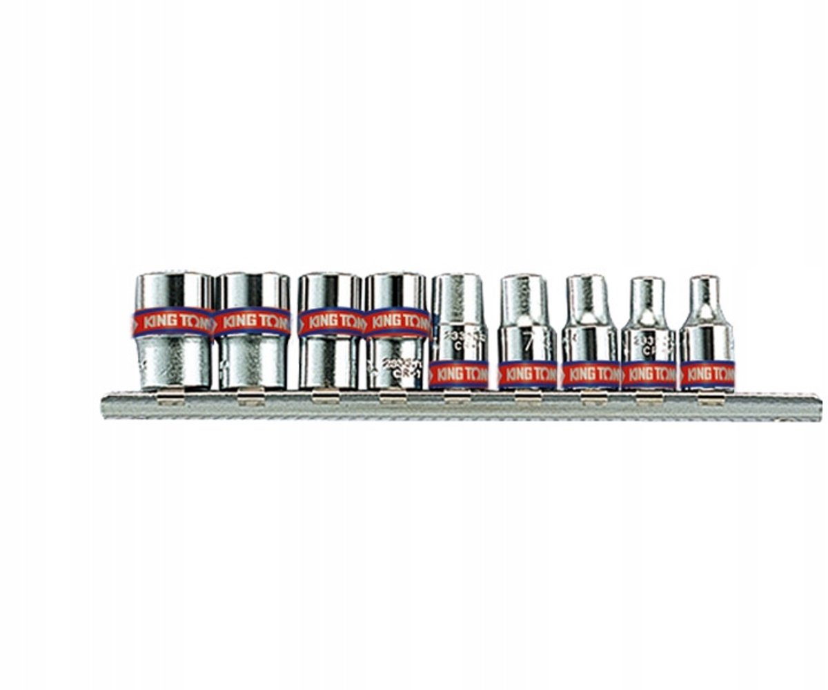 King Tony Dopsleutel Set 1/4" 6-kant 9 stuks 5-32mm