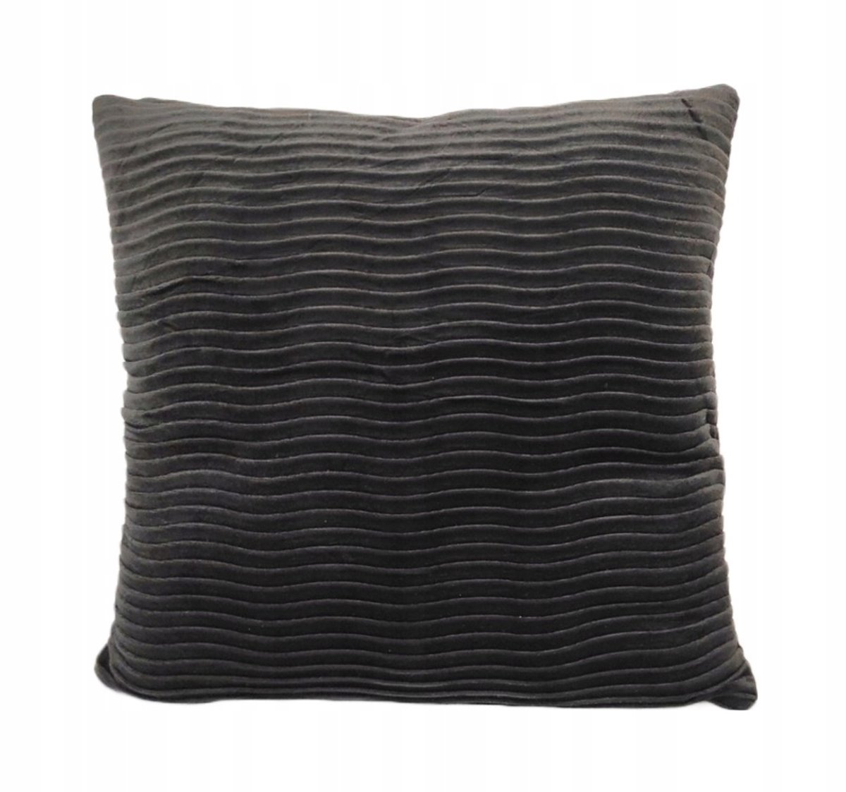 Zwarte Plissée Kussenhoes 45x45 cm - Luxe Velours