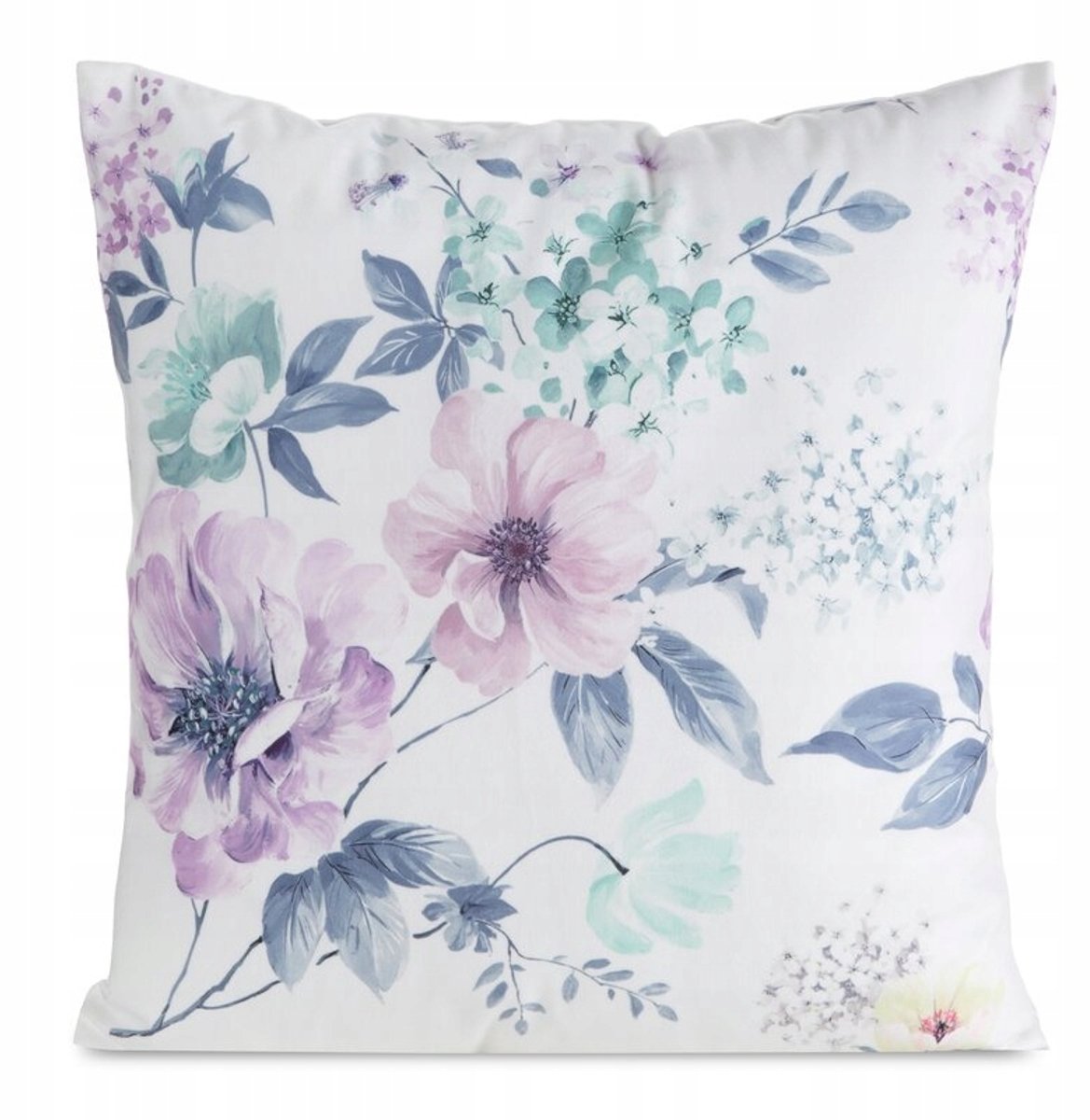 Decoratieve Kussenhoes Pluche 45x45 cm Bloemenprint Wit