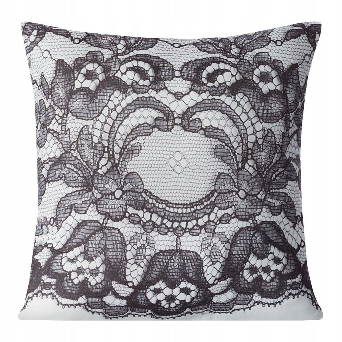 Decoratieve Kussensloop 40x40cm Suzie Wit Zwart Kantprint