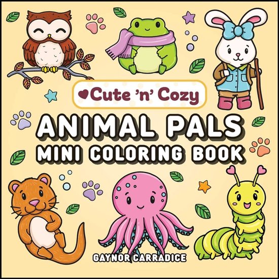 Cute and Cozy- Animal Pals Mini Coloring Book - cover