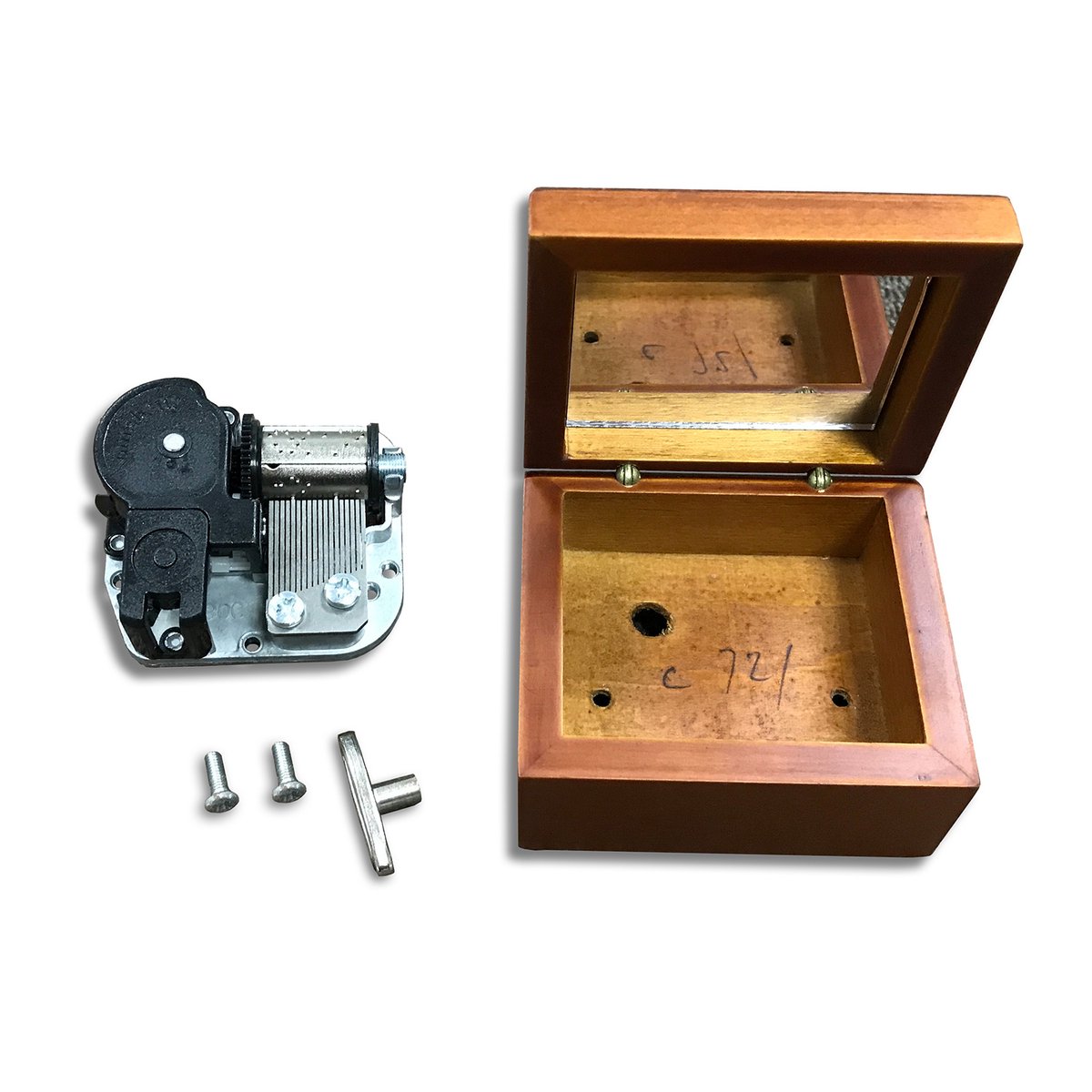 Houten koffer voor muziekmechanisme