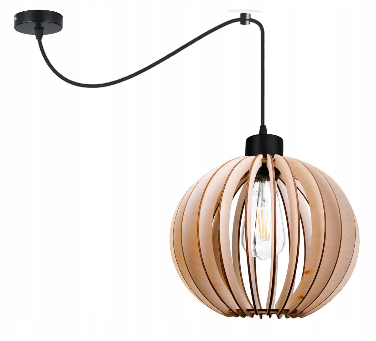 Hanglamp ZWISS Loft E27 Spider Houten Kap