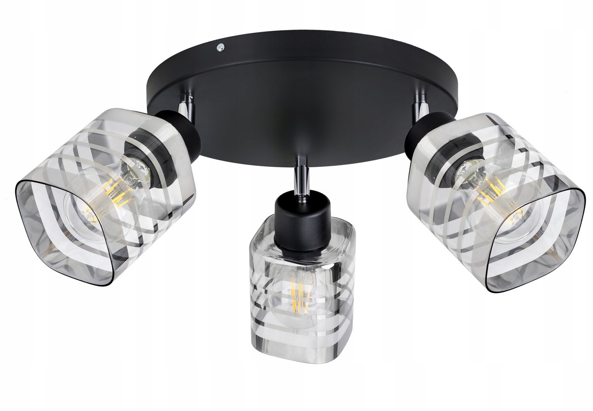 Plafond Lamp met Glazen Kap en Verstelbare Armen - E27