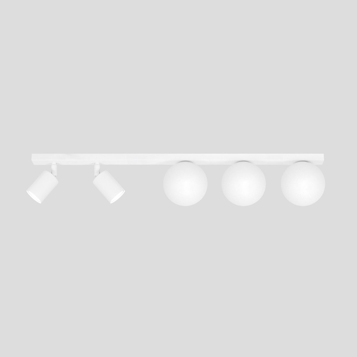 Moderne plafondlamp met 5 spots & glazen kapjes - G9/GU10
