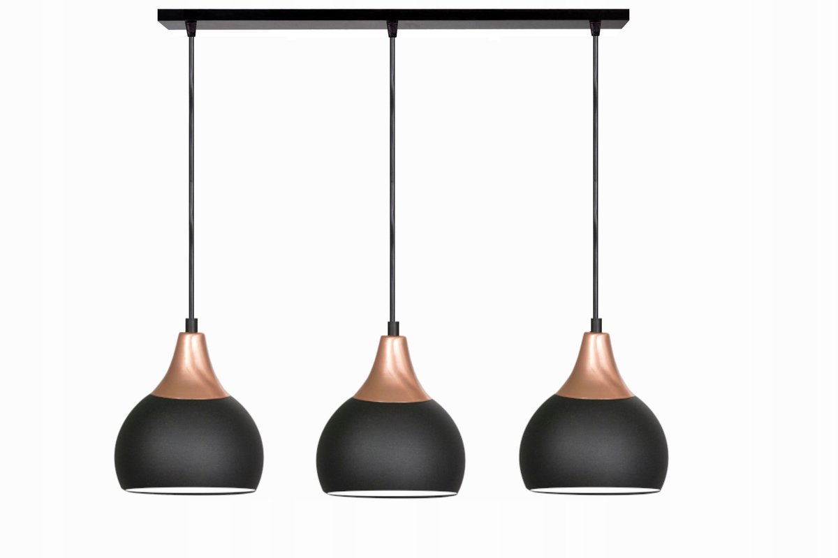 Industriële Hanglamp PRETTY 2-202L Zwart/Koper - Verstelbaar