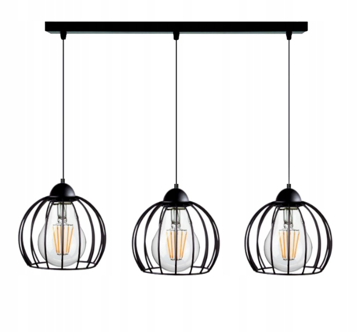 Zarte Hanglamp Methaldraad E27 3x60W Zwart