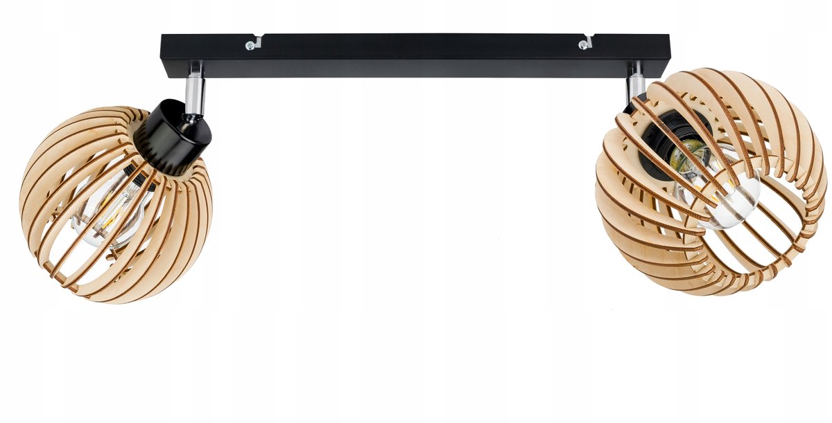 Hanglamp Loft Hout 2xE27 - Sfeervolle Verlichting