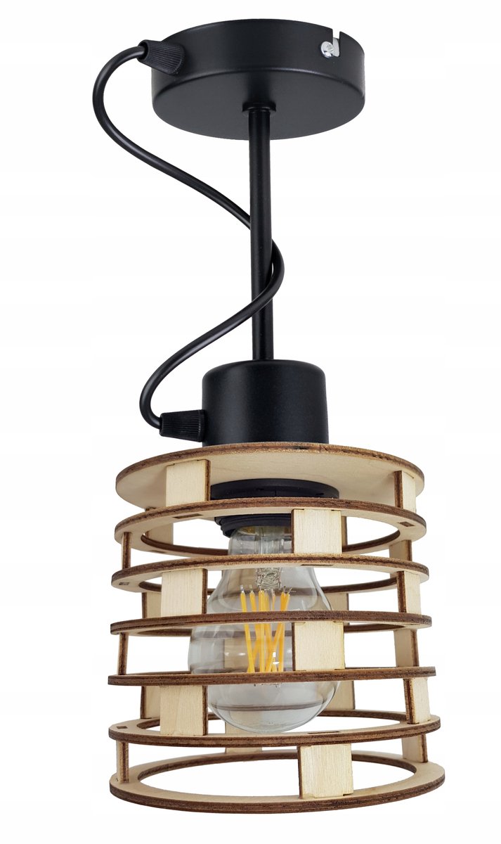 Hanglamp Loft Hout E27 Enkele Lichtbron