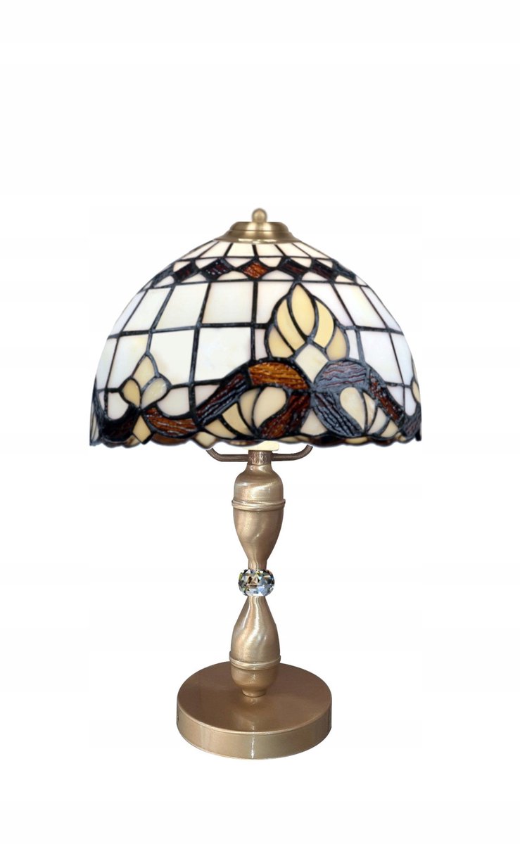 Tiffany Bureaulamp RAWEN 75 - Gebrandschilderd glas, Studeerkamer, 40 cm kap