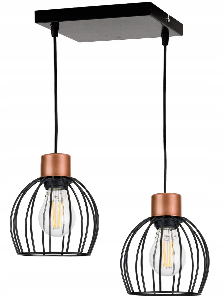 Hanglamp Koper Bol - Moderne plafondlamp met 2xE27 fitting