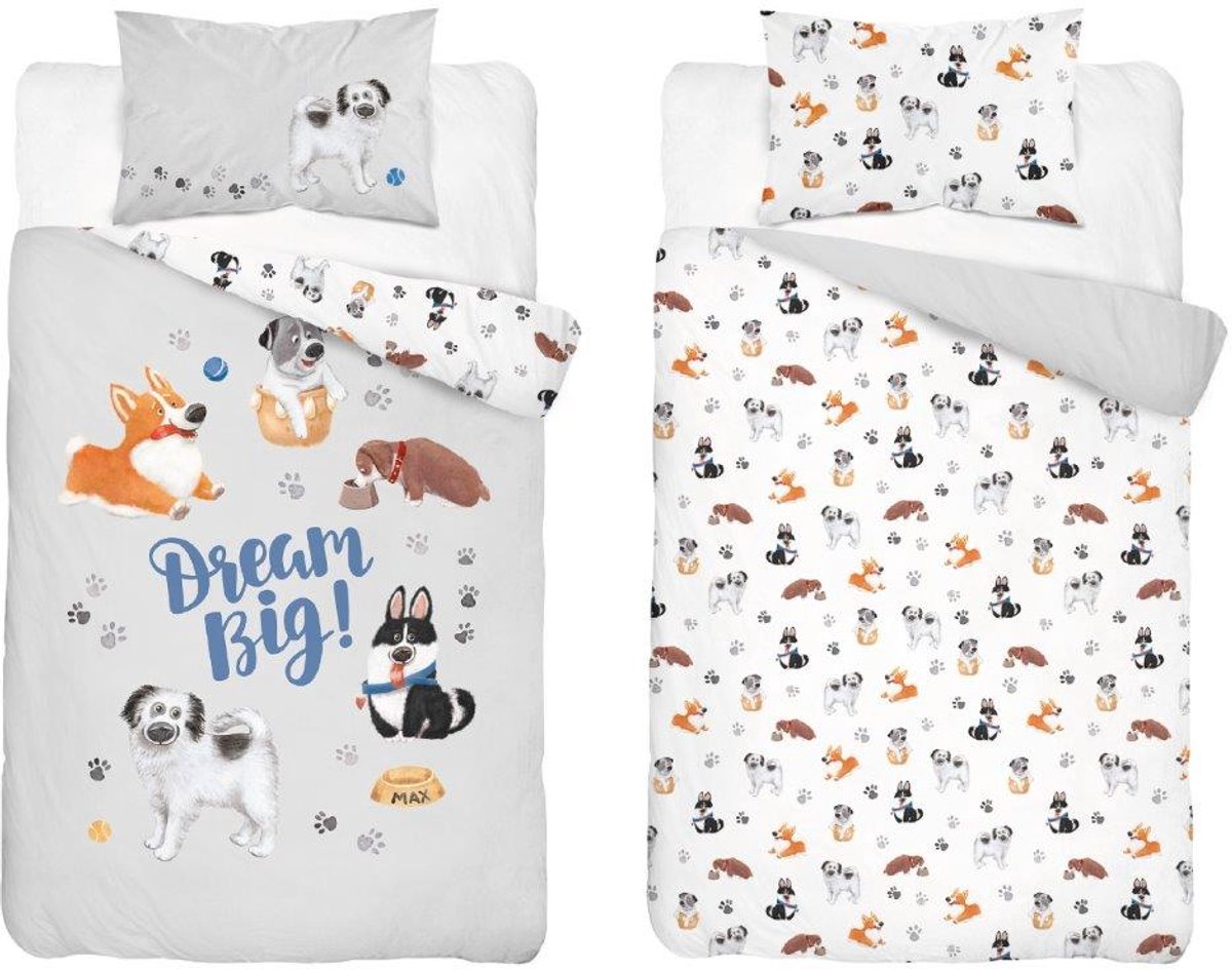 Kinderbeddengoed Honden 90x120cm - 100% Katoen