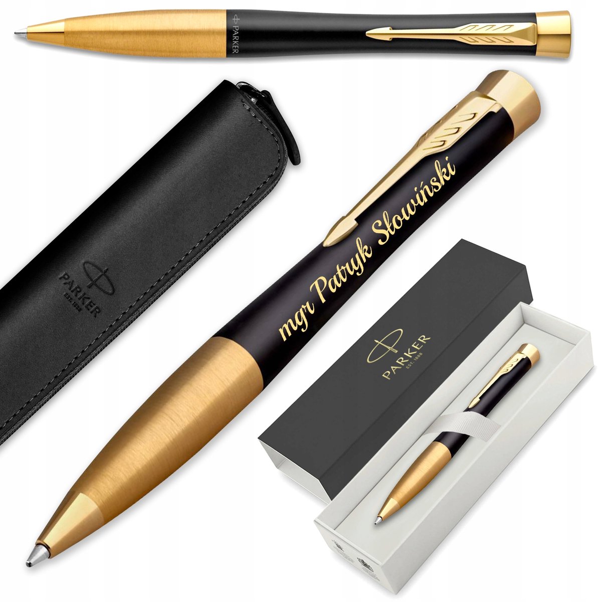 Parker Urban GT Zwart Verguld Pen met Gravure & Etui - Perfect Cadeau