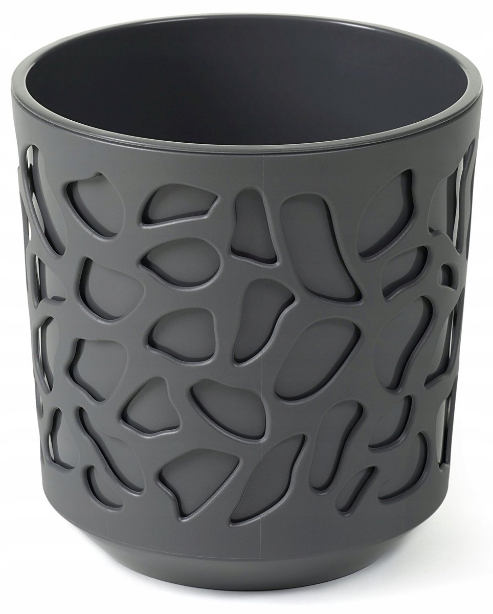 Duet 300 Pot Antraciet - Stijlvolle Plantenbak met Etnische Patroon