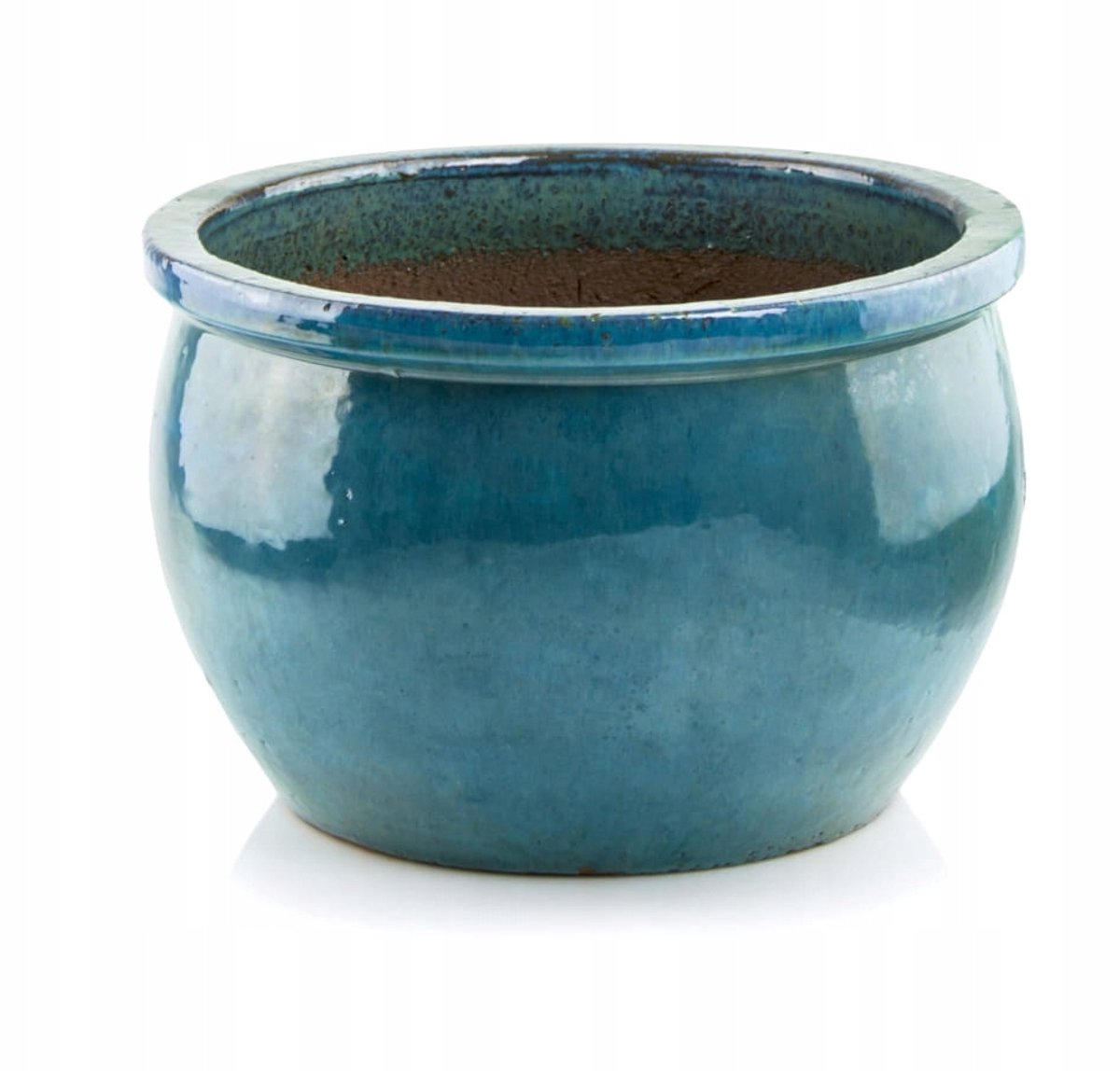 Turquoise Keramieken Tuinpot - 36x22 cm - Vorstbestendig & Handgemaakt