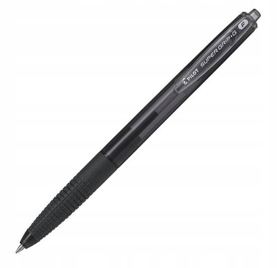 PILOT Super Grip G balpen - Zwart, Oliebasis, 0.22mm Schrijflijn