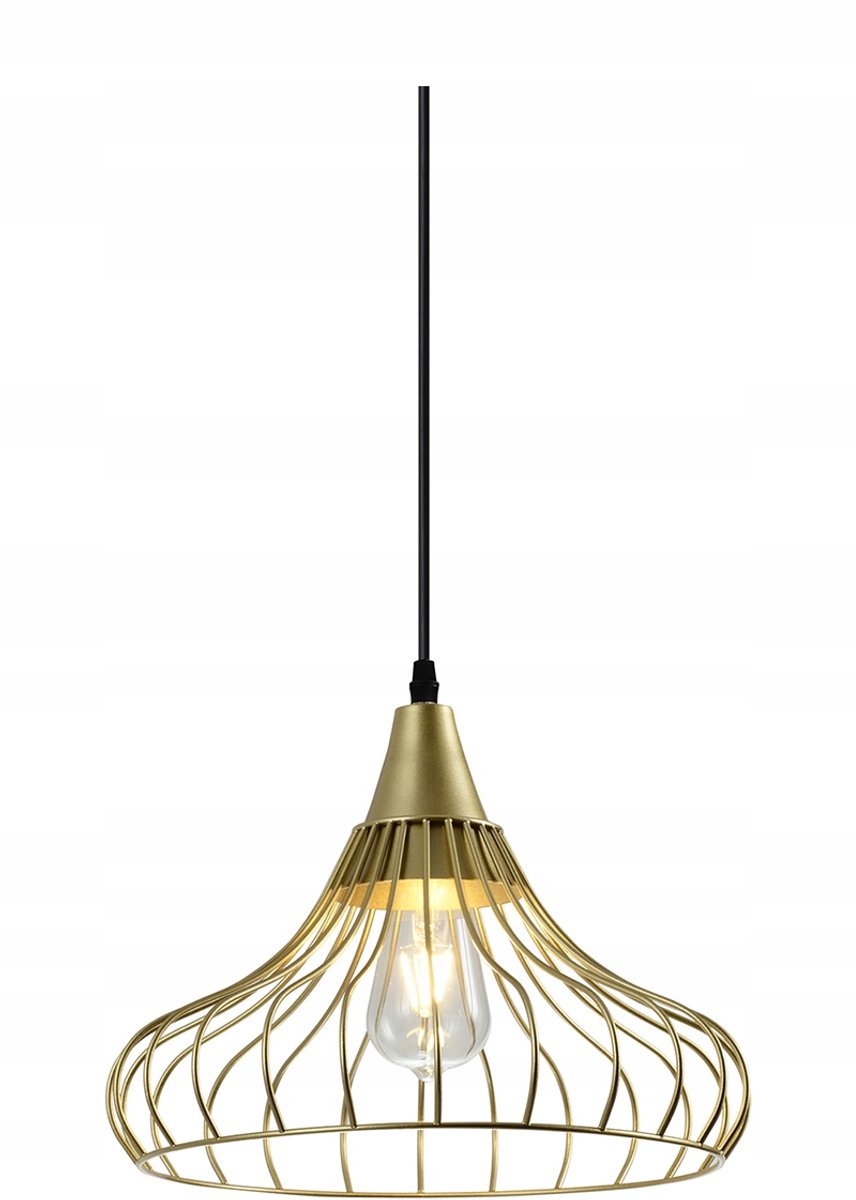 LOTTE Plafondlamp Goud E27 IP20 - Stijlvolle Draadlamp