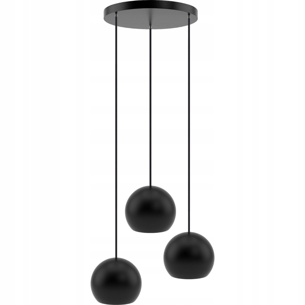 Zwarte Hanglamp Balli met 3 Houten Bollen, GU10