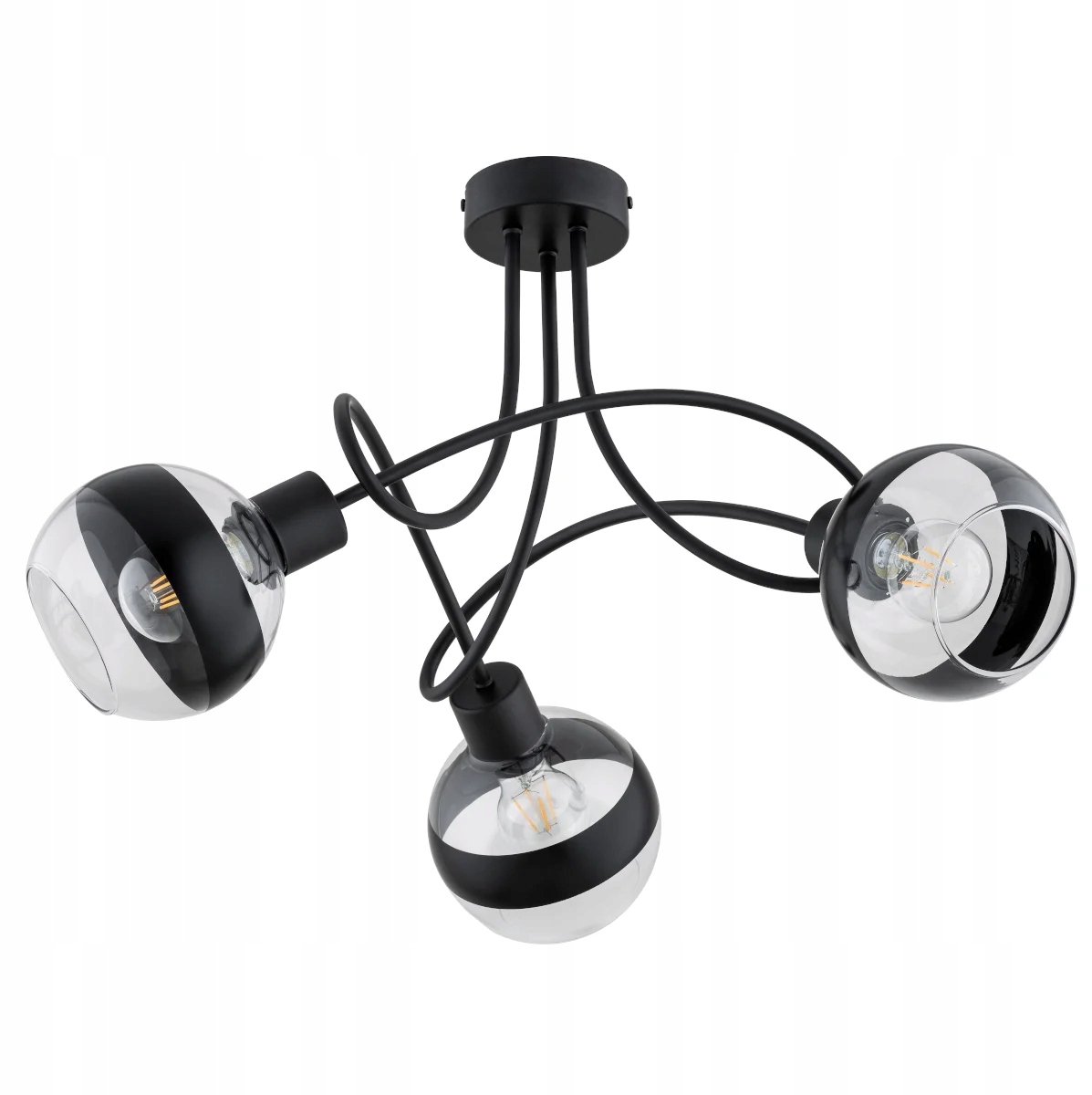 KARO Alfa Zwarte Plafondlamp 3x E27 Modern Design