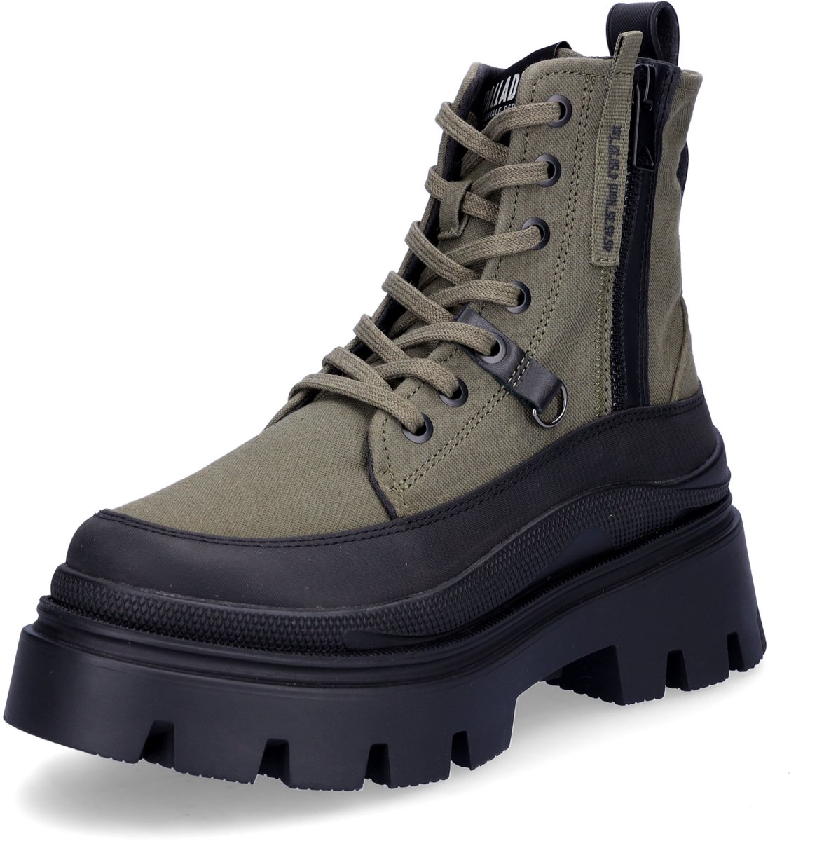 Palladium dames veterlaars Pallasquad Zip Tx olijfgroen