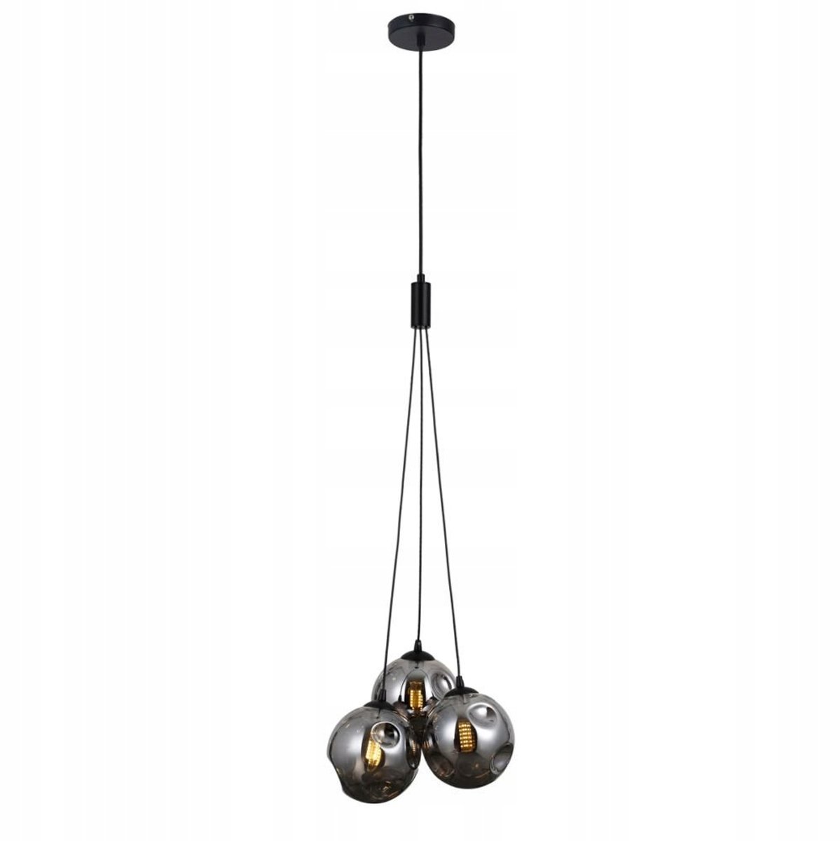 PERLOS Hanglamp PND-54456-3A-HB-SMG - Modern Zwart Glas
