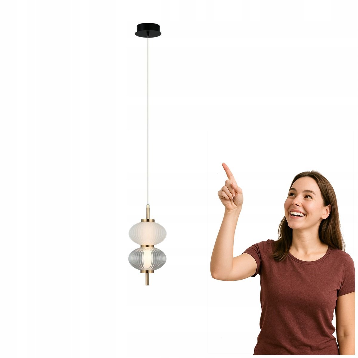 Moderne LED Hanglamp TESTA, Verstelbaar, Zwart/Wit/Transparant