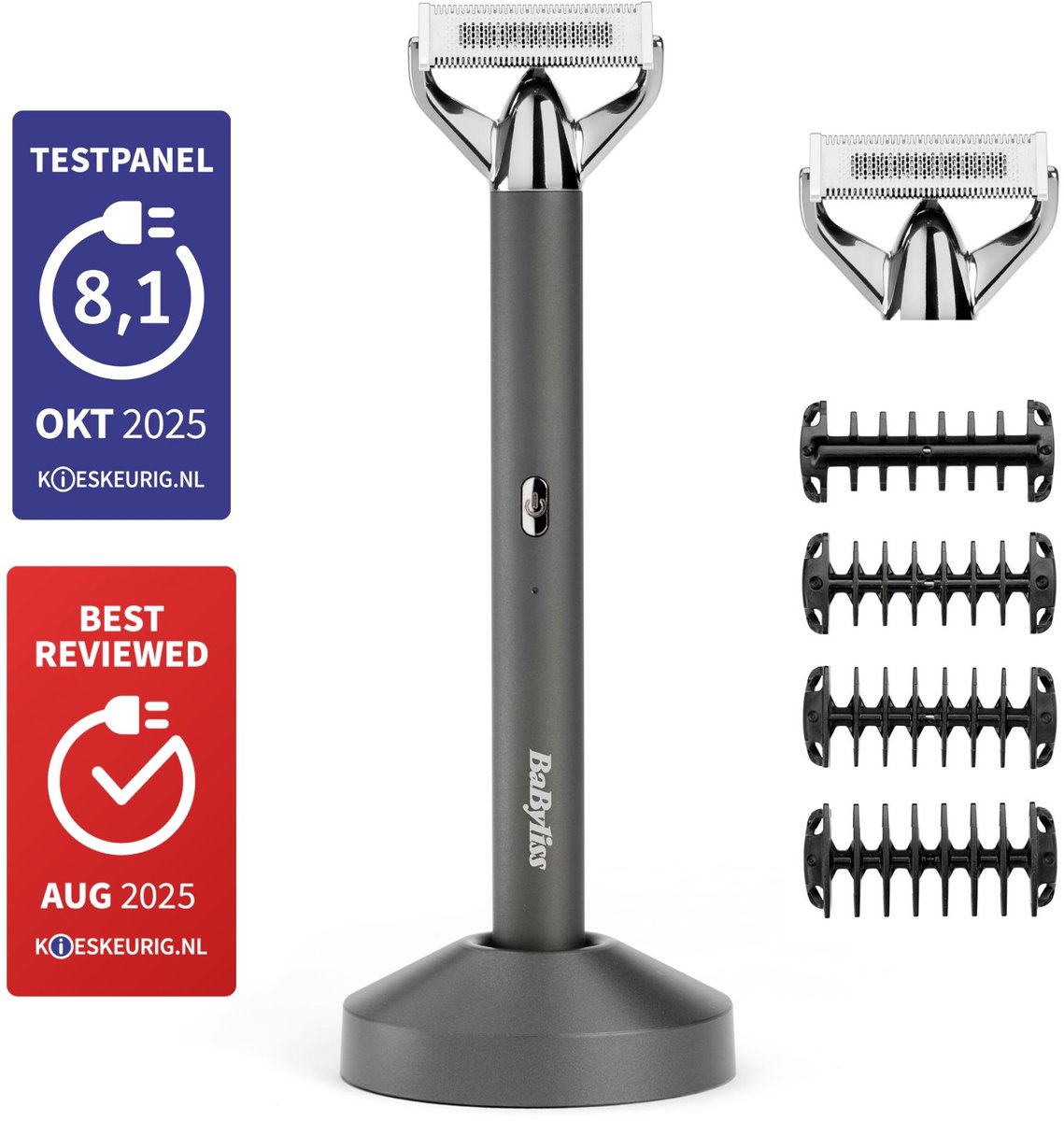 BaByliss X-Blade Super-X Metal Series 2-in-1 Scheerapparaat en Baardtrimmer - Voordeelverpakking met Extra Vervangend Mes - Chrome Edition - Flexibel Bewegend Japans Stalen Mes - 100% Waterdicht - Magnetische oplaadstandaard