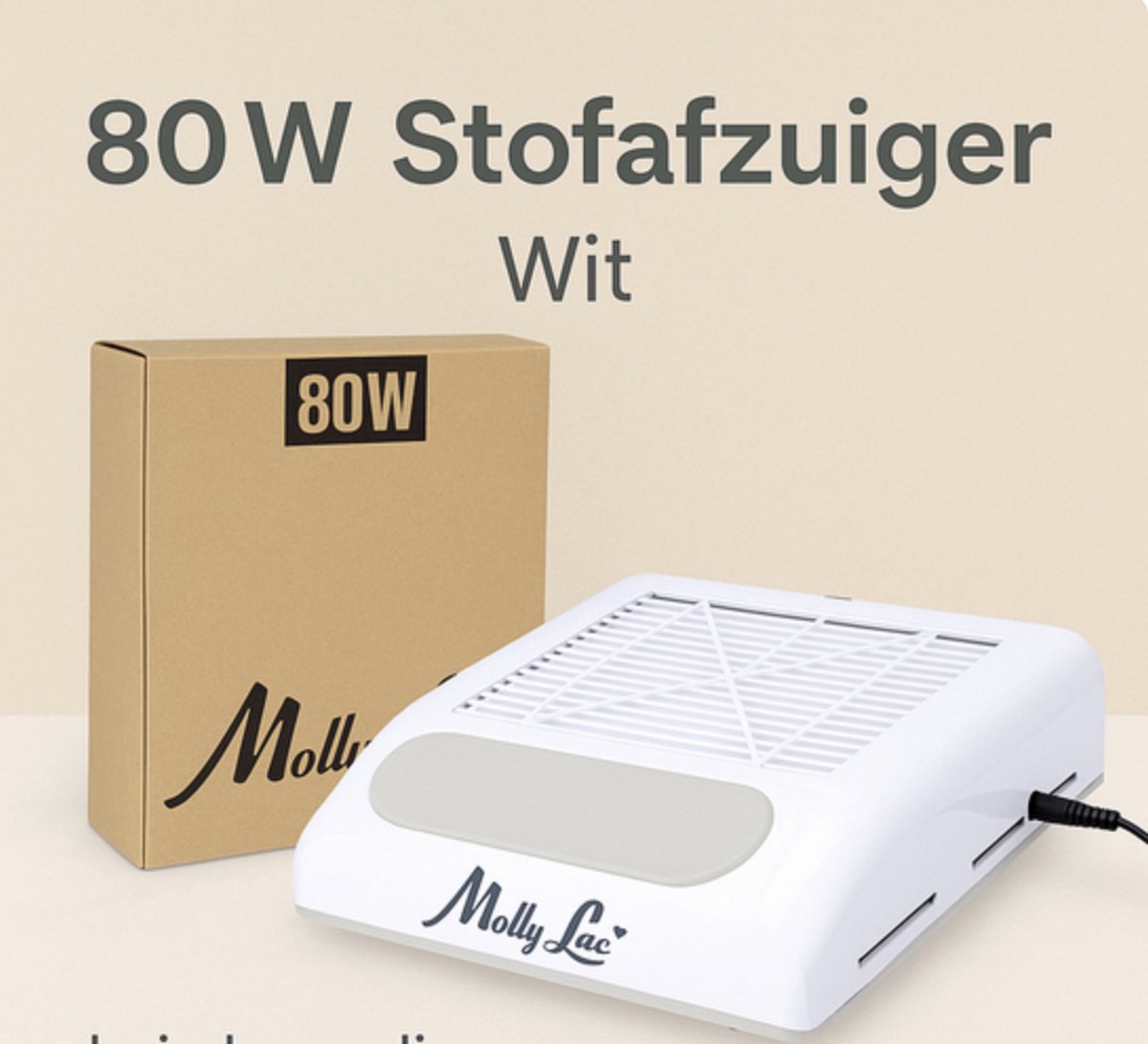 Molly Lac 858-8 Tafelafzuiging – Wit – 80W – Krachtige Nail Dust Collector – Professionele Stofafzuiger voor Nagelstudio