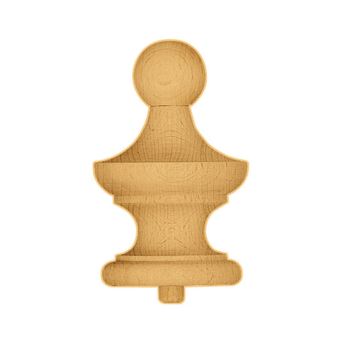 Decoratief deel gedraaid beukenhout