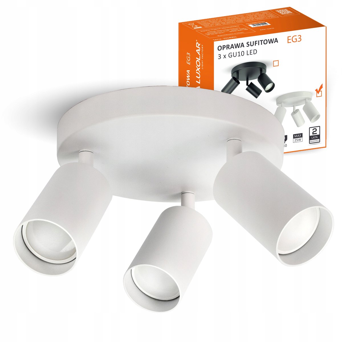 Moderne plafondlamp spot GU10 3-lichts wit metaal