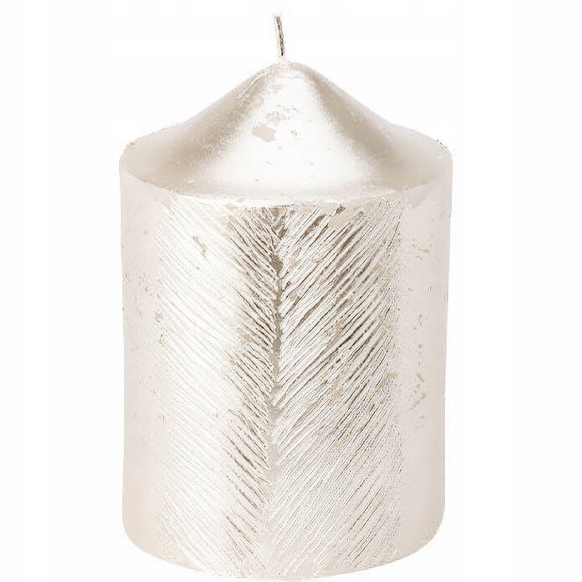 Gouden Decoratieve Kaars Metaal Glanzend met Patroon 7x10 cm